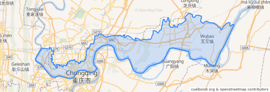 Mapa de ubicacion de 江北区.