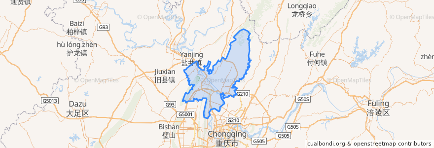 Mapa de ubicacion de 北碚区.