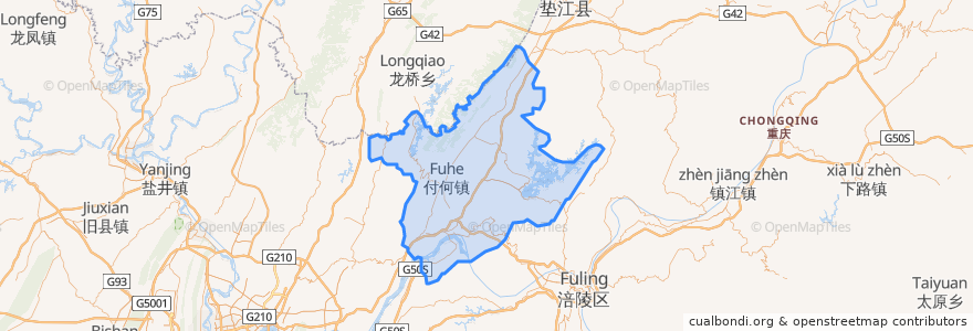 Mapa de ubicacion de 长寿区.