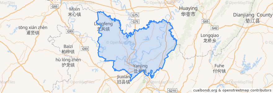 Mapa de ubicacion de 合川区.