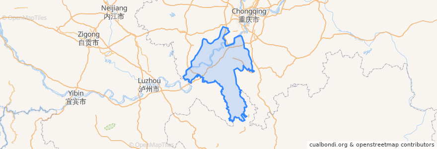 Mapa de ubicacion de 江津区.