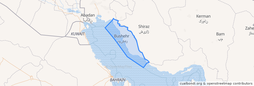 Mapa de ubicacion de Provincia di Bushehr.