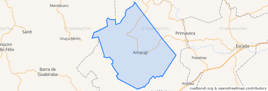 Mapa de ubicacion de Amaraji.