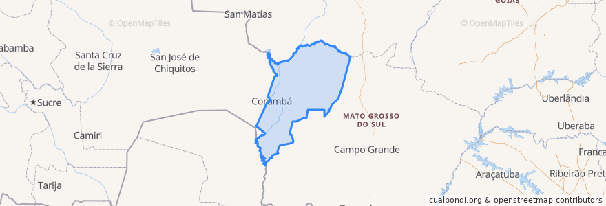 Mapa de ubicacion de Corumbá.