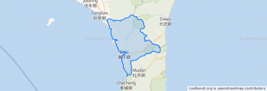 Mapa de ubicacion de 獅子鄉.