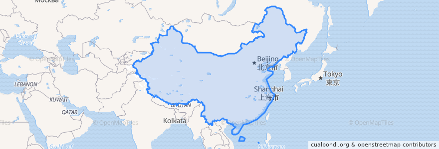 Mapa de ubicacion de 中国.