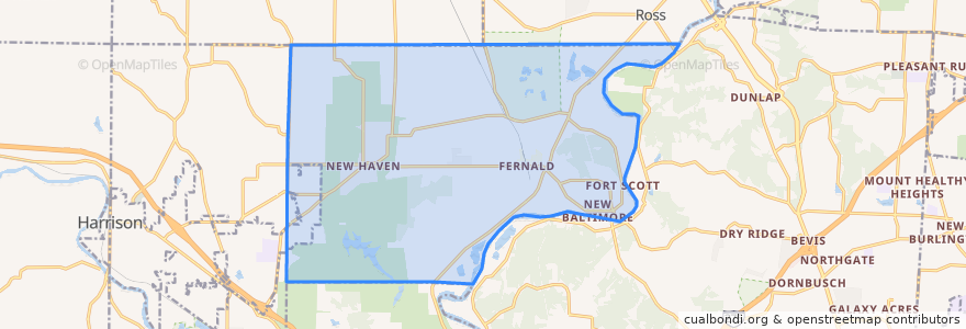 Mapa de ubicacion de Crosby Township.