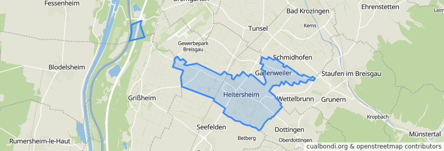 Mapa de ubicacion de Heitersheim.