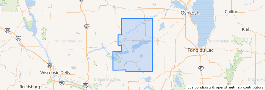 Mapa de ubicacion de Green Lake County.
