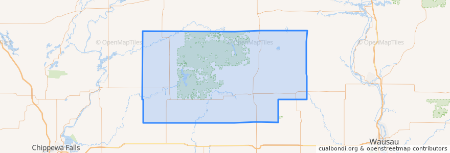 Mapa de ubicacion de Taylor County.
