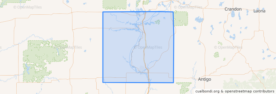 Mapa de ubicacion de Lincoln County.