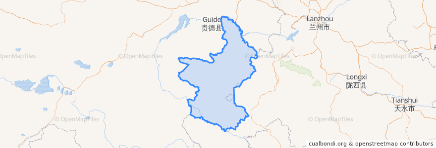 Mapa de ubicacion de 黄南藏族自治州 རྨ་ལྷོ་བོད་རིགས་རང་སྐྱོང་ཁུལ།.