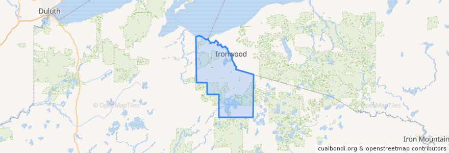 Mapa de ubicacion de Iron County.