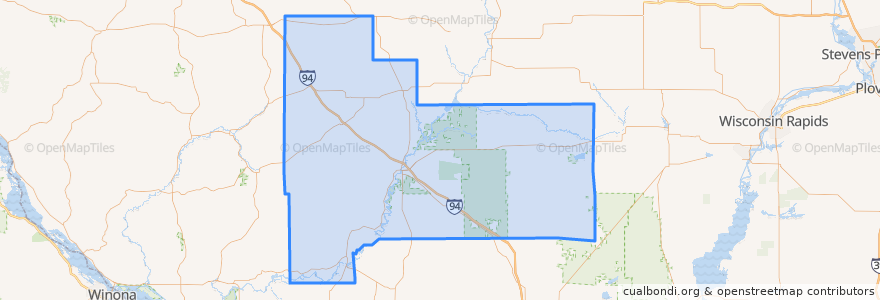 Mapa de ubicacion de Jackson County.