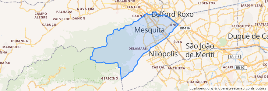 Mapa de ubicacion de Mesquita.