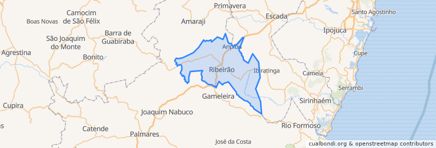 Mapa de ubicacion de Ribeirão.