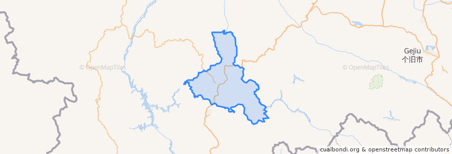 Mapa de ubicacion de 宁洱哈尼族彝族自治县.
