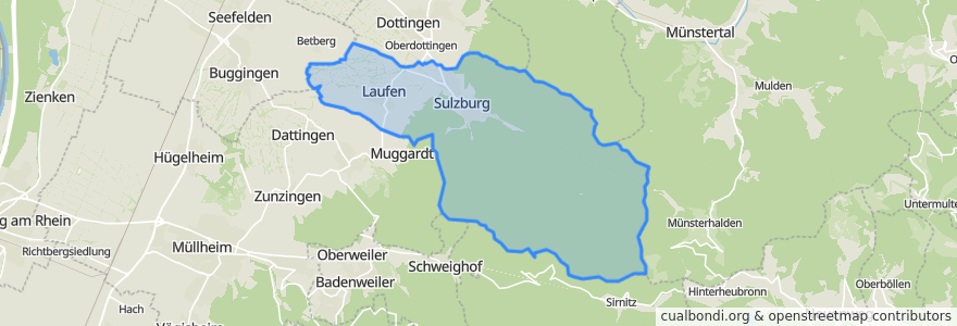 Mapa de ubicacion de Sulzburg.