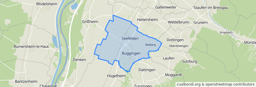 Mapa de ubicacion de Buggingen.