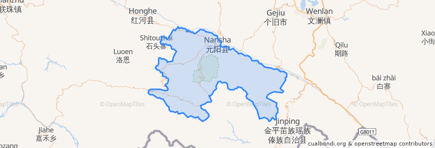 Mapa de ubicacion de 元阳县.