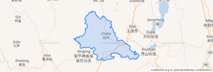 Mapa de ubicacion de 峨山彝族自治县.