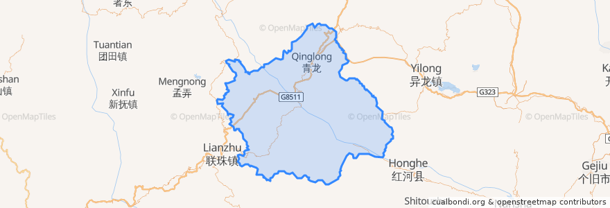 Mapa de ubicacion de 元江哈尼族彝族傣族自治县.