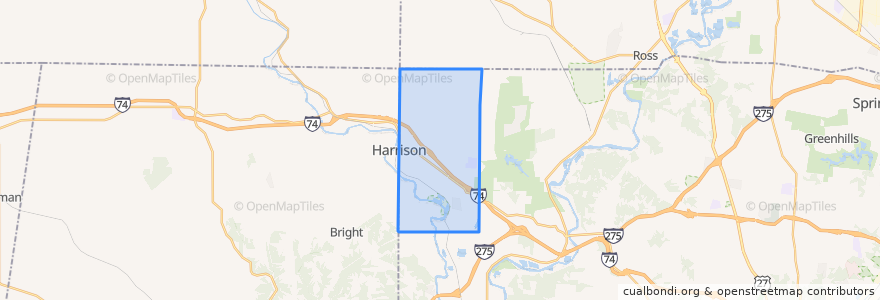 Mapa de ubicacion de Harrison Township.