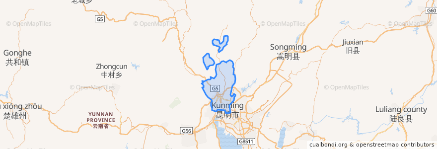 Mapa de ubicacion de 五华区.