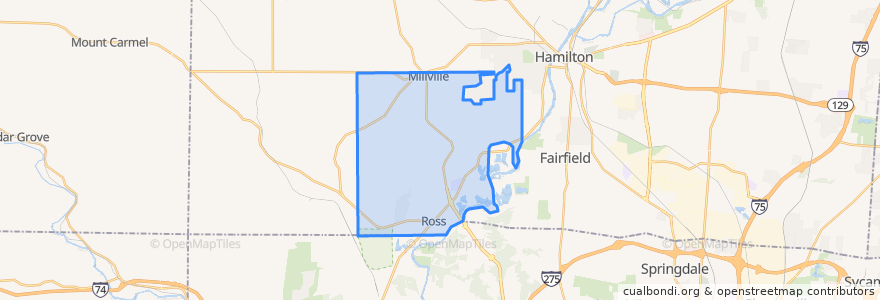 Mapa de ubicacion de Ross Township.