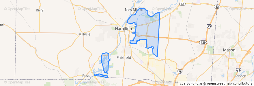 Mapa de ubicacion de Fairfield Township.