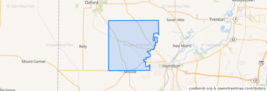 Mapa de ubicacion de Hanover Township.