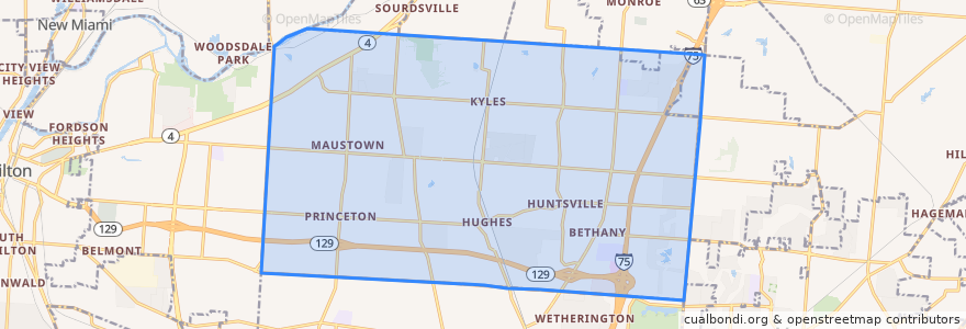 Mapa de ubicacion de Liberty Township.