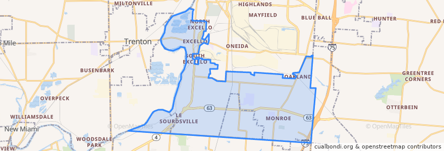 Mapa de ubicacion de Lemon Township.