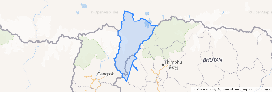 Mapa de ubicacion de གྲོ་མོ་རྫོང / 亚东县 / Yadong.