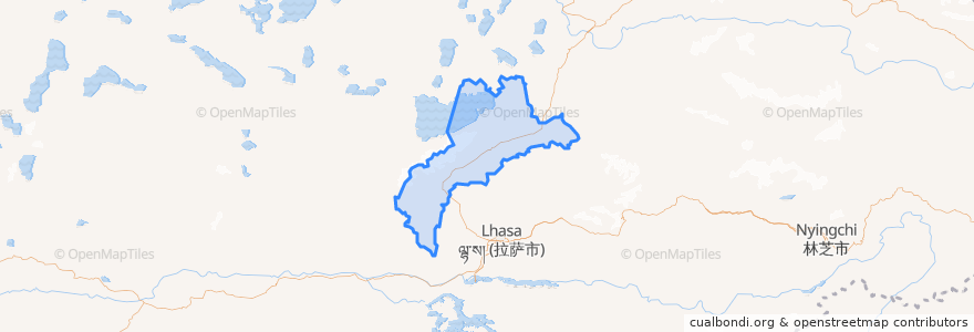 Mapa de ubicacion de 当雄县 འདམ་གཞུང་རྫོང་།.