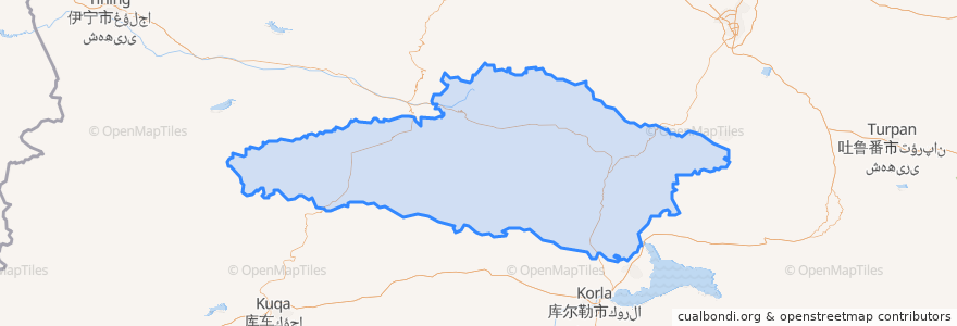 Mapa de ubicacion de 和静县 خېجىڭ ناھىيىسى.