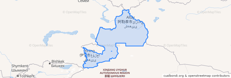 Mapa de ubicacion de 伊犁哈萨克自治州.