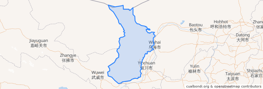 Mapa de ubicacion de 阿拉善左旗 ᠠᠯᠠᠱᠠ ᠵᠡᠭᠦᠨ ᠬᠣᠰᠢᠭᠤ.