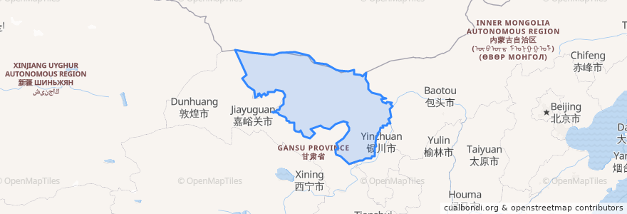 Mapa de ubicacion de 阿拉善盟 ᠠᠯᠠᠱᠠ ᠠᠶᠢᠮᠠᠭ.