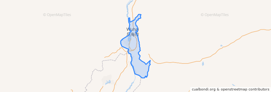 Mapa de ubicacion de Wuhai.