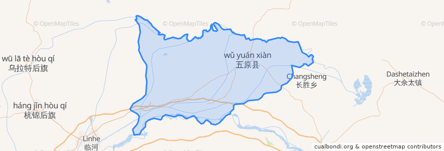 Mapa de ubicacion de 五原县.