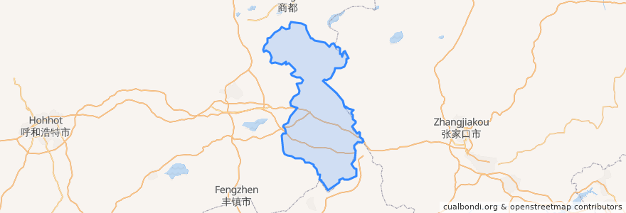 Mapa de ubicacion de 兴和县 ᠰᠢᠩ ᠾᠧ ᠰᠢᠶᠠᠨ.