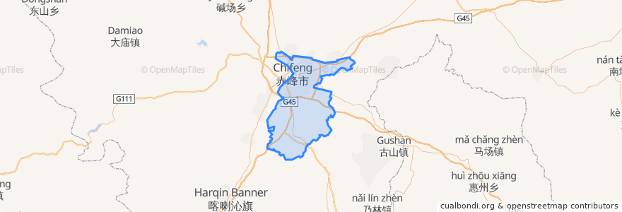 Mapa de ubicacion de Hongshan District.