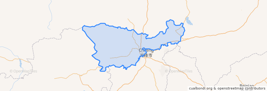 Mapa de ubicacion de 松山区 ᠰᠦᠩ ᠱᠠᠨ ᠲᠣᠭᠣᠷᠢᠭ.