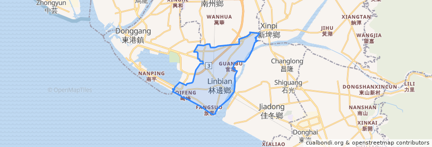 Mapa de ubicacion de Linbian.