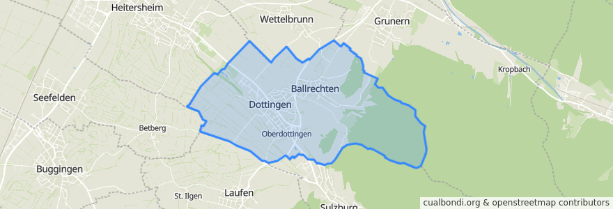 Mapa de ubicacion de Ballrechten-Dottingen.