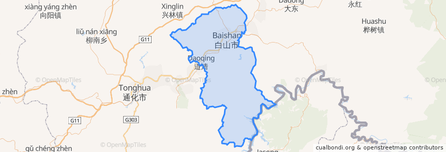 Mapa de ubicacion de 浑江区.