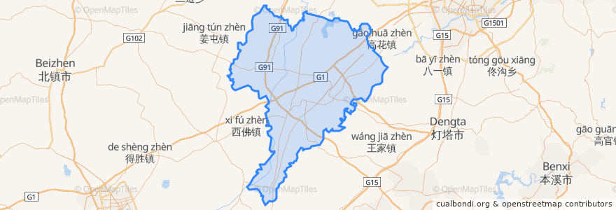 Mapa de ubicacion de 辽中区.