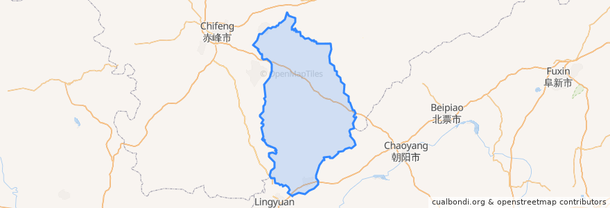 Mapa de ubicacion de 建平县.