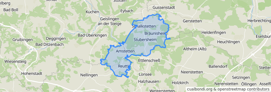 Mapa de ubicacion de Amstetten.